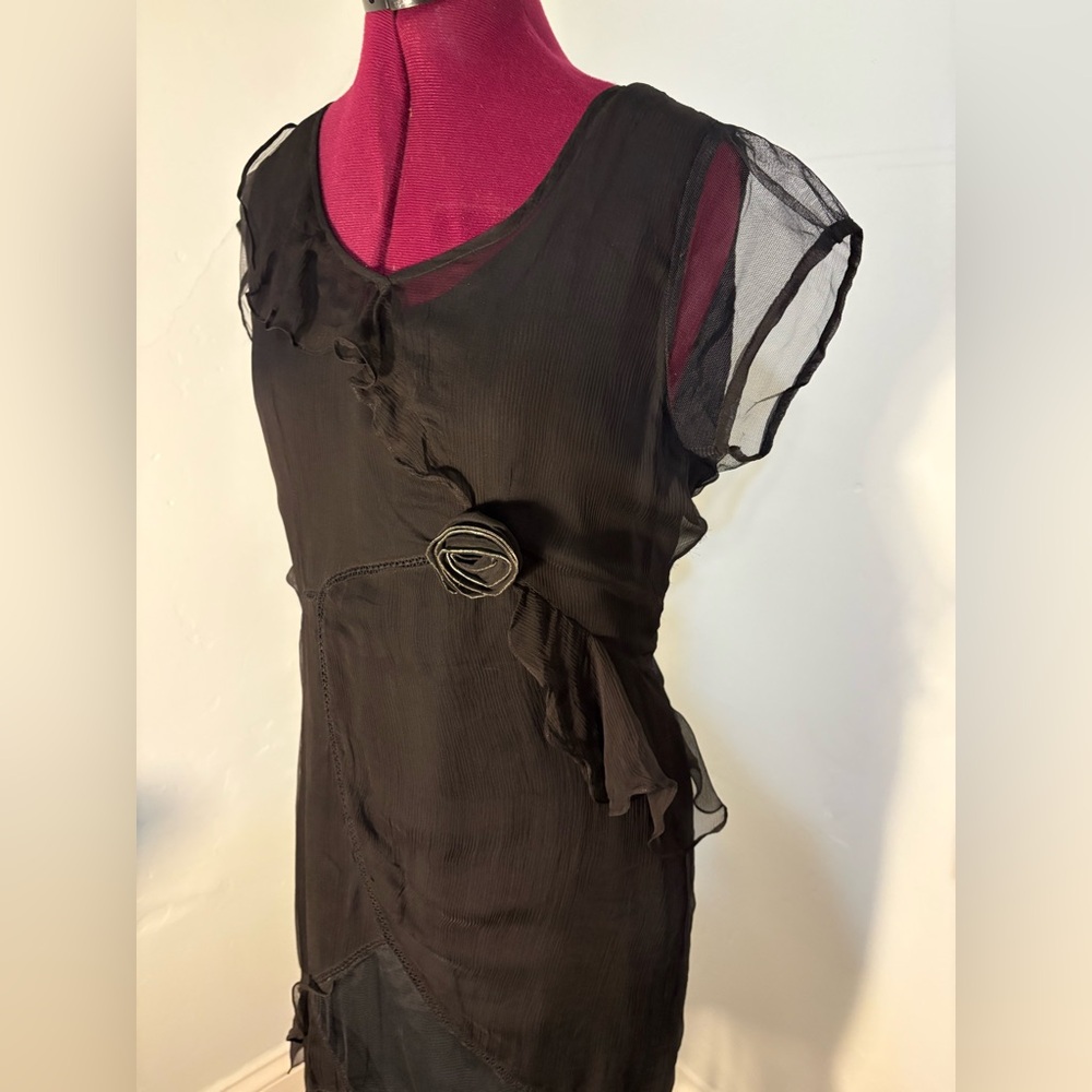 Nataya Elegant Black Asymmetrical Dress